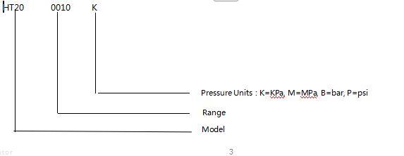 HT20V 100mv เครื่องตรวจจับความดัน 10VDC เครื่องตรวจจับความดันความแตกต่าง Piezoresistive สําหรับเหลว 3