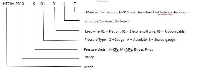 HT26V 10V เครื่องตรวจจับความดันซิลิคอน Piezoresistive เครื่องตรวจจับ Diaphragm OEM 7