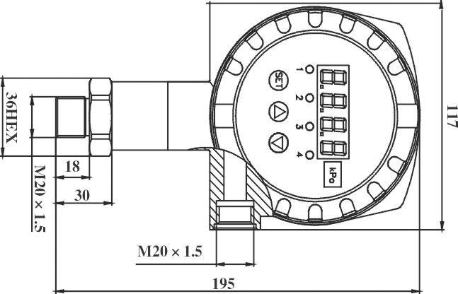 BPZK03-1 เครื่องปรับความดันที่ฉลาด 116mm Dia เครื่องปรับความดันความแตกต่างอิเล็กทรอนิกส์ 1